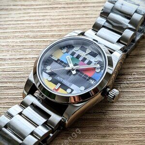 Full Automatic Fabulous Retro TV Dress Watch Seiko NH35A 36mm Sapphire 24jewels